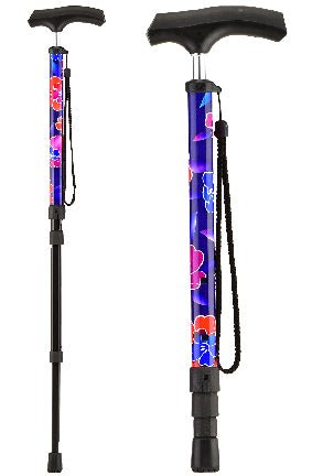 Nova Compact Travel Cane with Strap Maui Flowers 3070MF - Midwest DME Supply