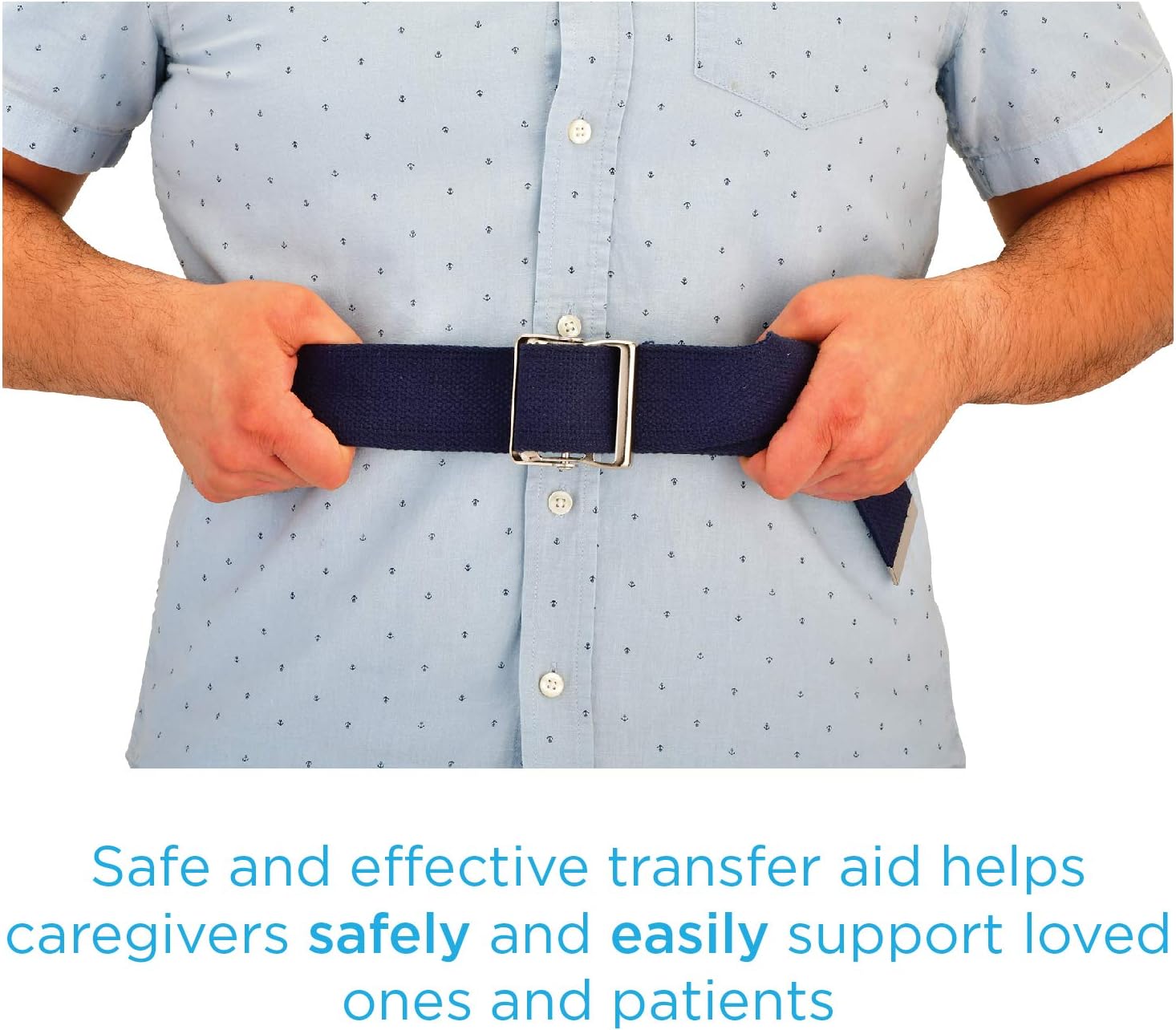 NOVA Gait Belt - Adjustable Transfer Belt with Locking Metal Buckle, 52" - Midwest DME Supply