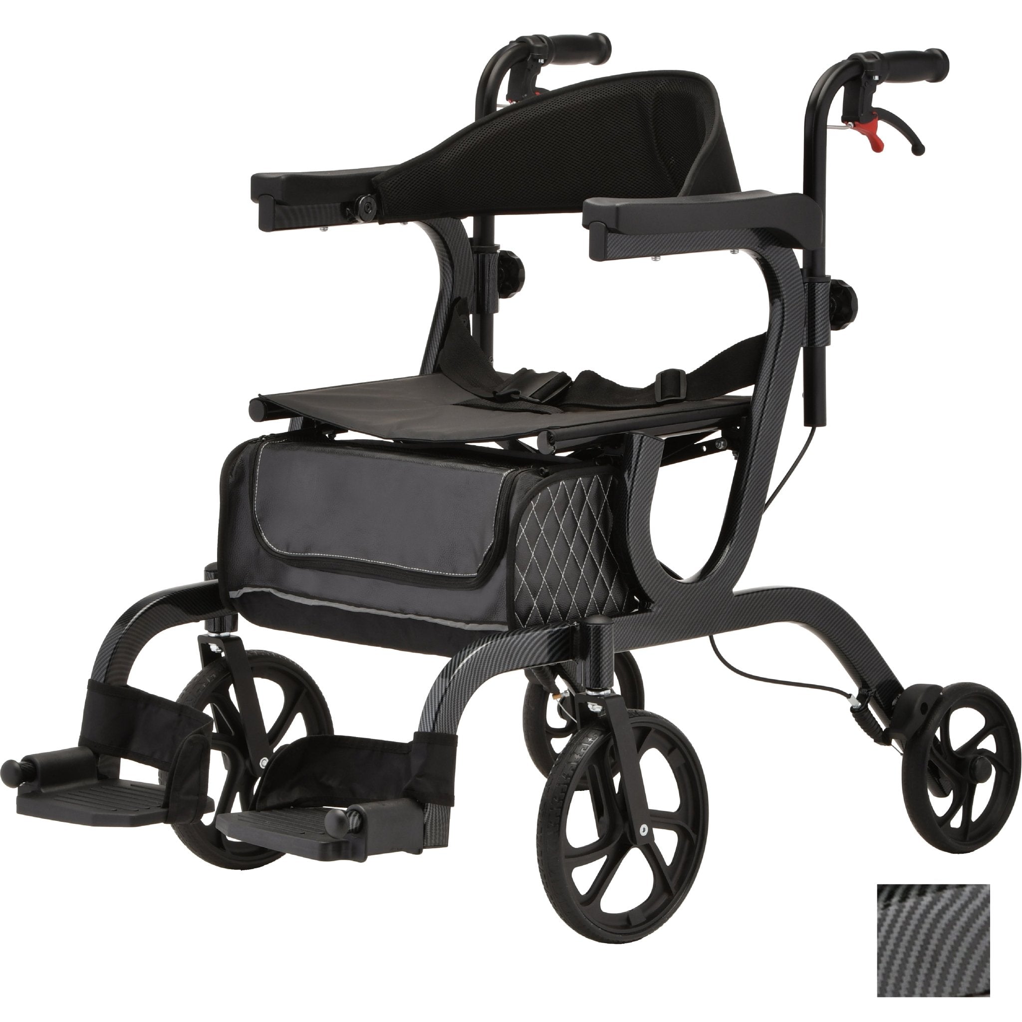 Nova Gemini 2 in 1 Rollator Transport Chair Black 4500BK | In - Store Item - Midwest DME Supply
