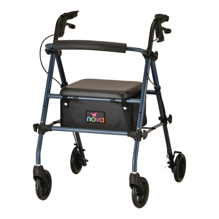 Nova Journey Rolling Walker - Steel Frame, Seat & Storage 4205 | Online Item - Midwest DME Supply