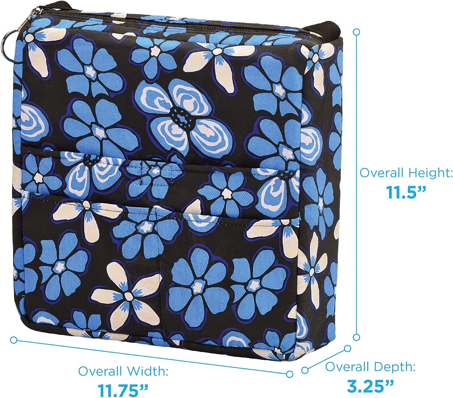 Nova Walker Bag - Large Carry Bag with 3 Front Pockets (Aloha Blue) - Midwest DME Supply