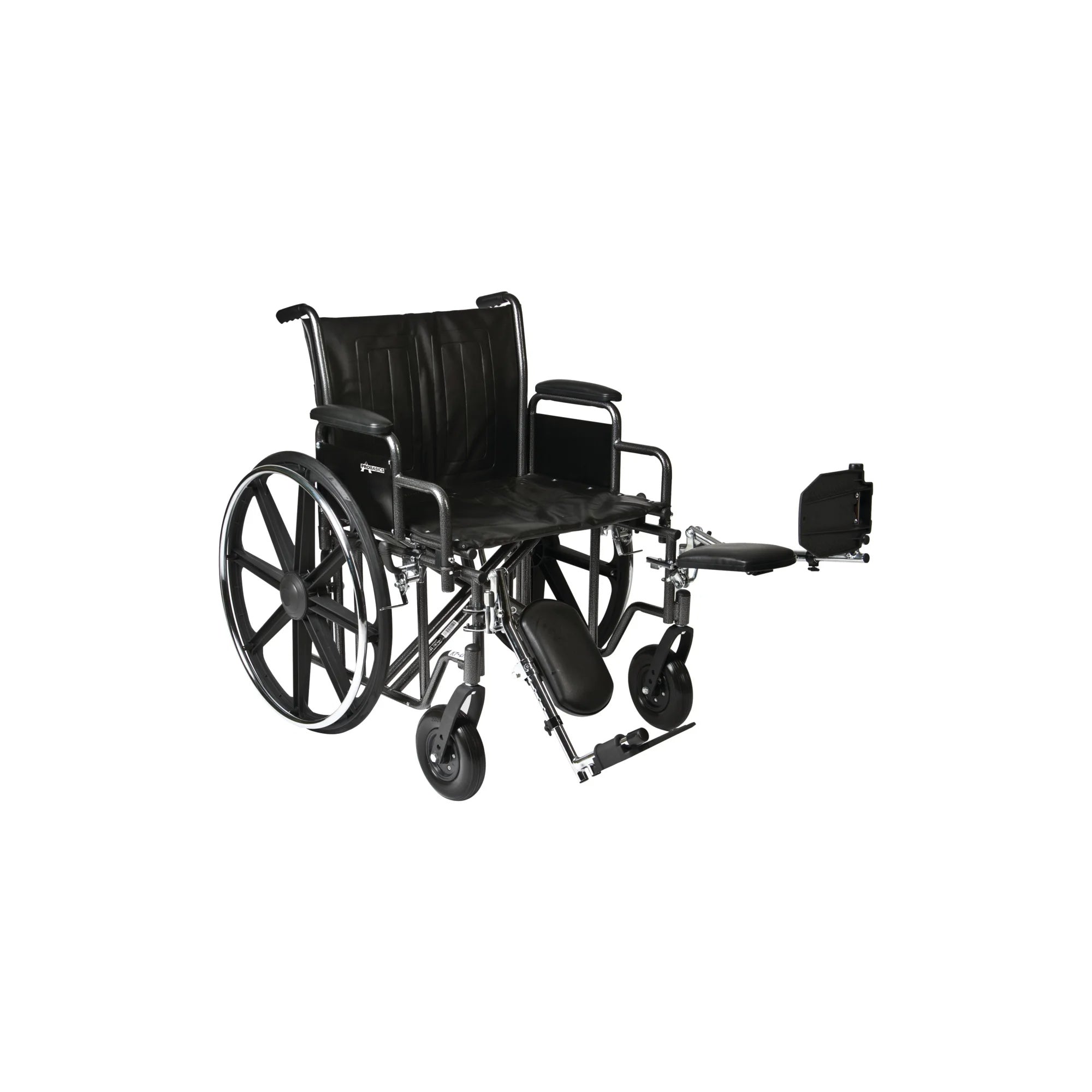 Probasics Titus 26"Heavy Duty W/Removable Desk rms (700 lbs wt. cap) Manual Wheelchair with Elevating Leg Rest Arms w/Nylon Seat - Midwest DME Supply