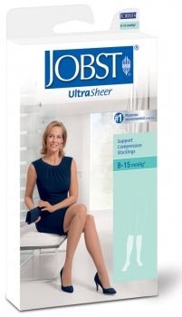 119233 Jobst UltraSheer Women's 8-15 mmHg Knee High Classic Black Shoe SIze 7-9 - Midwest DME Supply