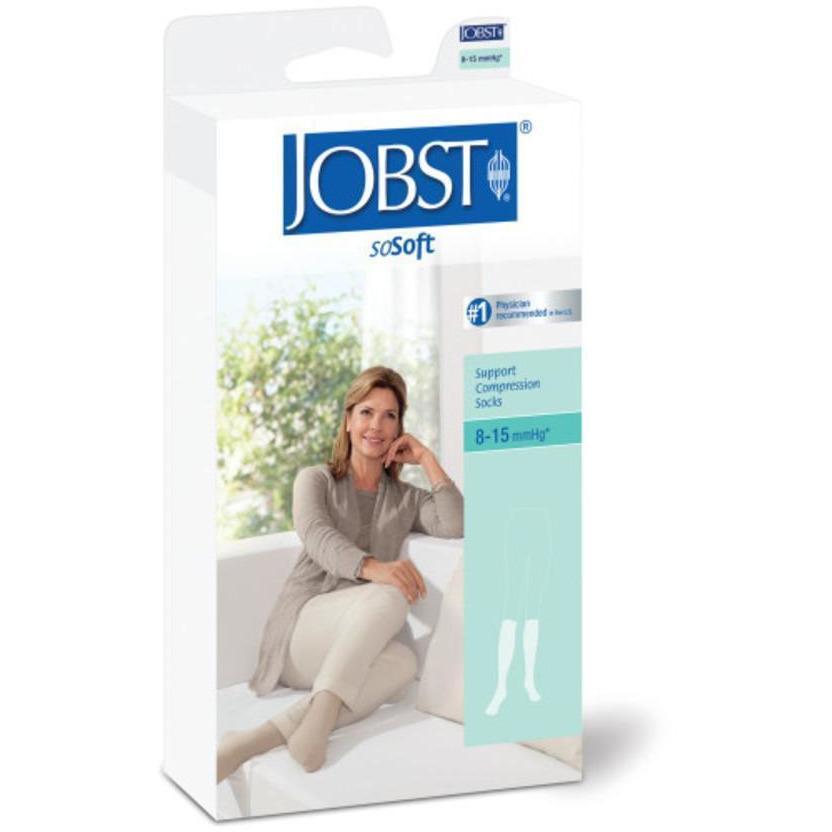 120243 Jobst soSoft Women's 8-15 mmHg Brocade Knee High Small White - Midwest DME Supply