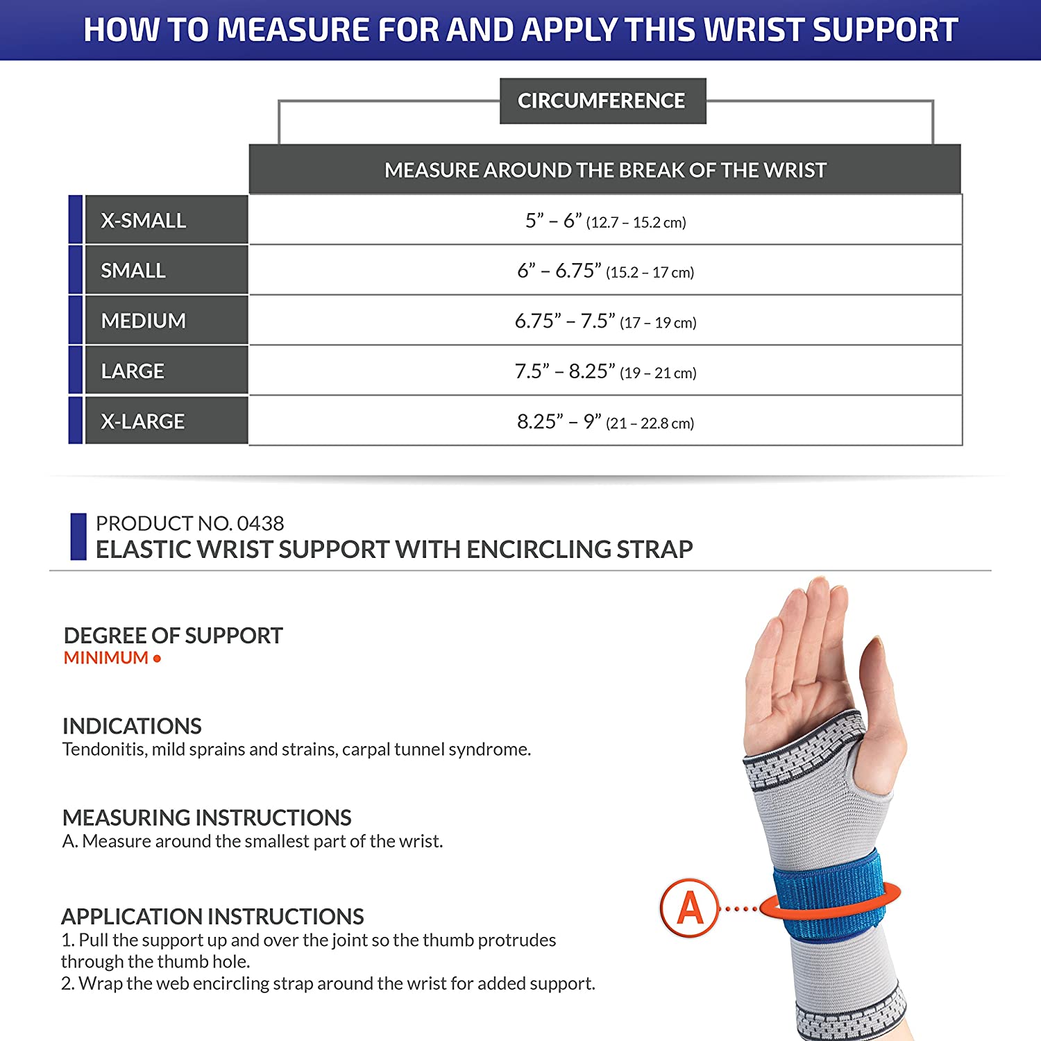 Champion Elastic Wrist Support With Encircling Strap - Midwest DME Supply