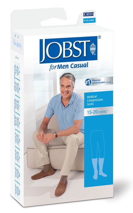 Jobst Men's 8-15 mmHg Closed Toe Knee Highs Black Medium 110301 - Midwest DME Supply