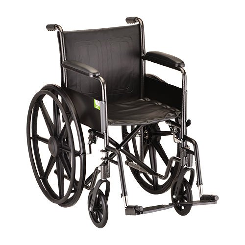 Nova 16″ Steel Wheelchair w/ Fixed Arms & Footrests- 5060S - Midwest DME Supply