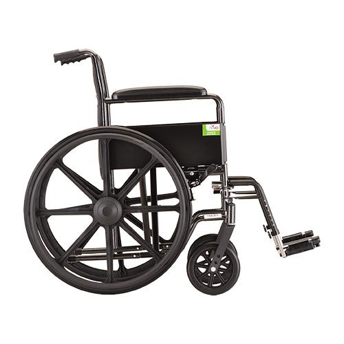 Nova 16″ Steel Wheelchair w/ Fixed Arms & Footrests- 5060S - Midwest DME Supply