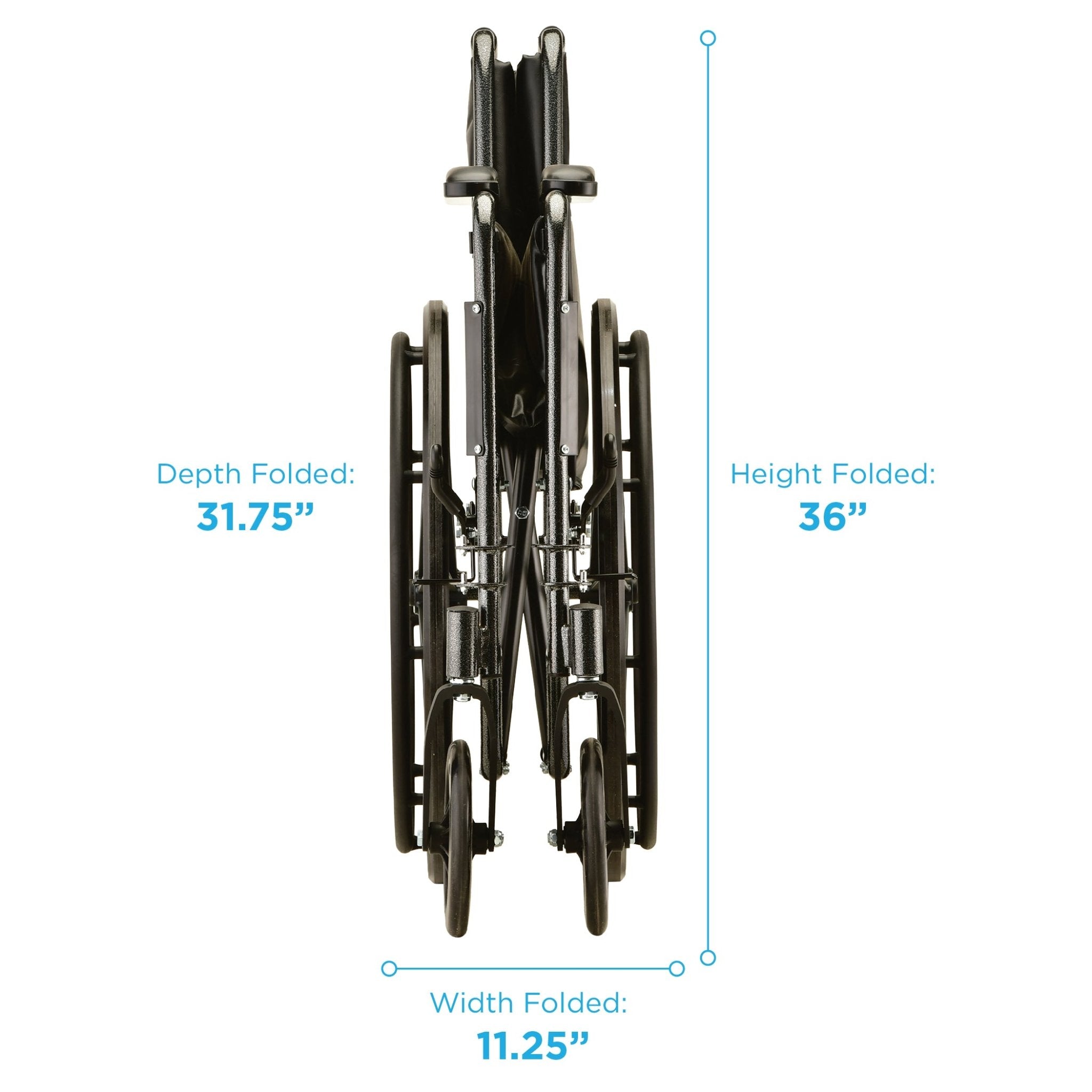 Nova 16″ Steel Wheelchair w/ Fixed Arms & Footrests- 5060S - Midwest DME Supply