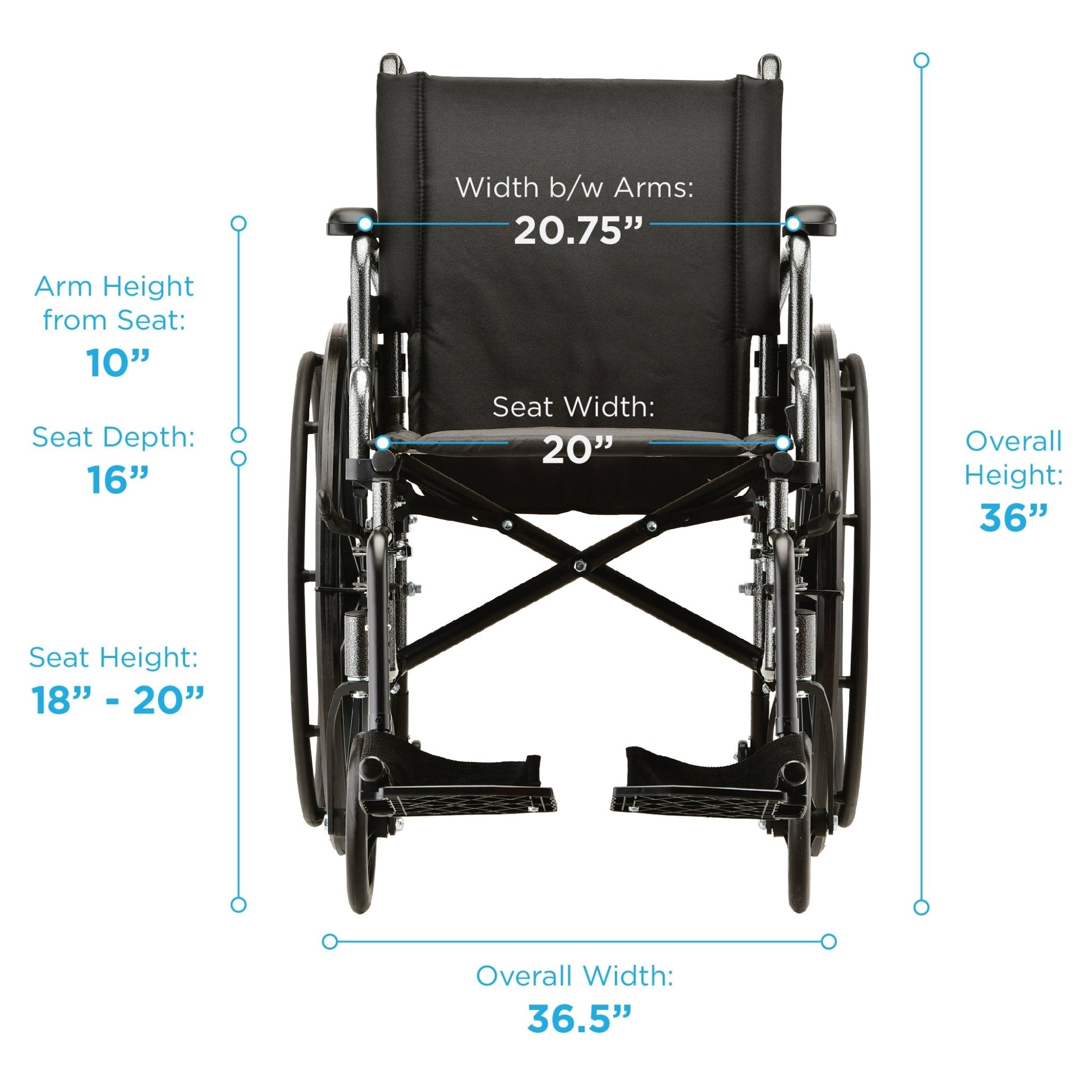 Nova 20″ Lightweight Wheelchair Desk Arms & Footrests-7200L - Midwest DME Supply