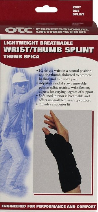 OTC 8" Wrist-Thumb Lightweight Splint Large Left - 2087 - Midwest DME Supply