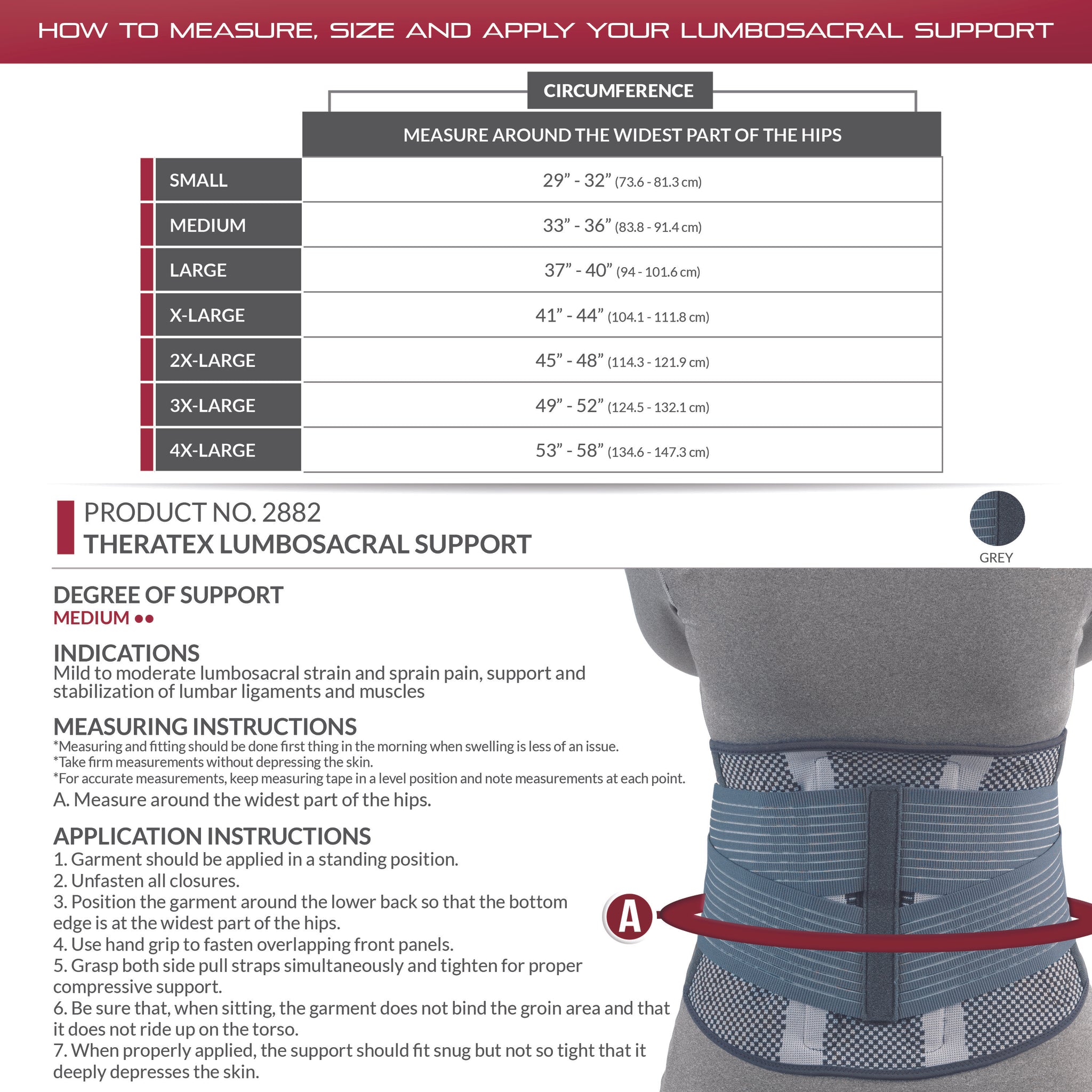 OTC Theratex Lumbosacral Support- 2882 - Midwest DME Supply