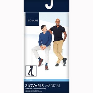 SIGVARIS 233NMSM99 30-40 mmHg Cotton Thigh Highs-Medium-Short-Black - Midwest DME Supply