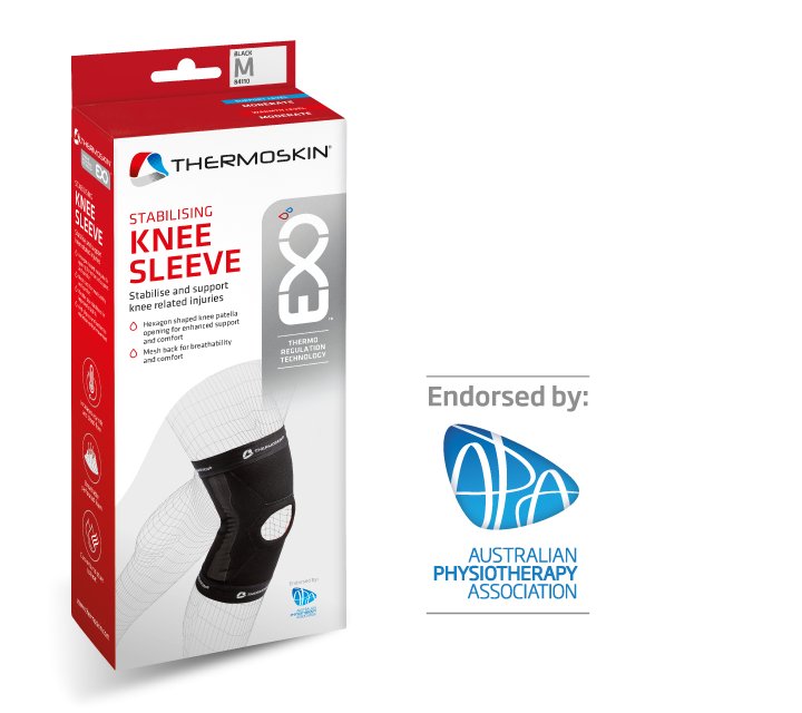 Thermoskin EXO knee Stabilizer, Black, X-Large-86110 - Midwest DME Supply