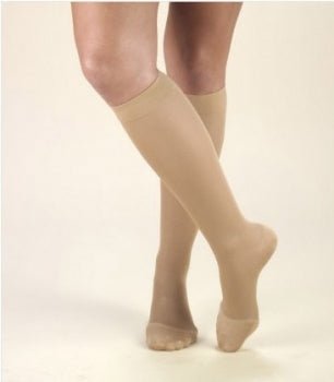 Truform Compression Stocking Knee High 20-30 mmHg Closed Toe, Beige