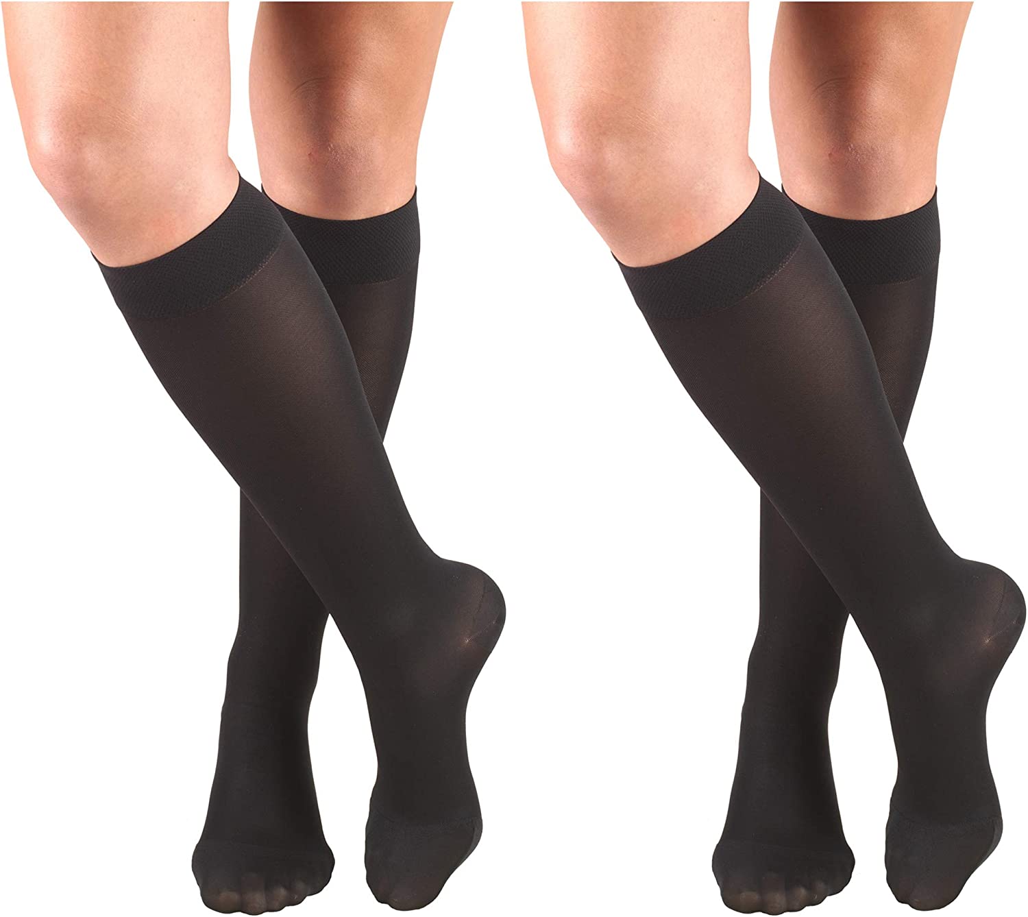 Truform Women's Stockings, Knee High, Closed Toe: 20-30 mmHg, Black, Medium 0363 - Midwest DME Supply