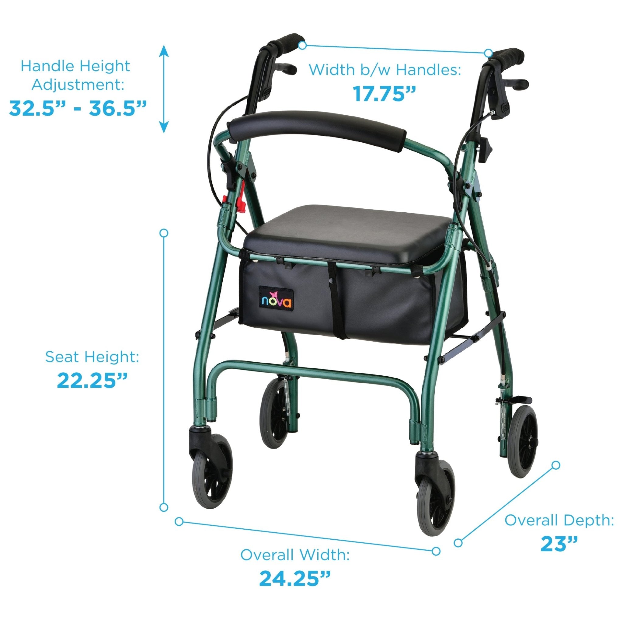 Nova Getgo Classic Rolling Walker/ Rollator - 4202 | In - Store - Midwest DME Supply