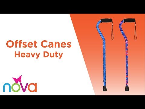 Nova Heavy Duty Walking Cane 1080BK with Offset Handle, Black - Midwest DME Supply