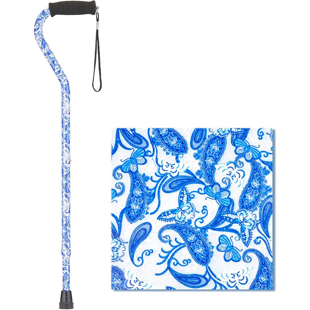 Nova Offset Cane with Strap, Blue Porcelain 1070CH - Midwest DME Supply
