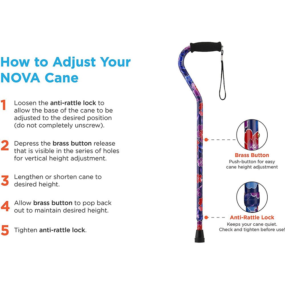 Nova Offset Cane with Strap, Leopard Item : 1070LP - Midwest DME Supply