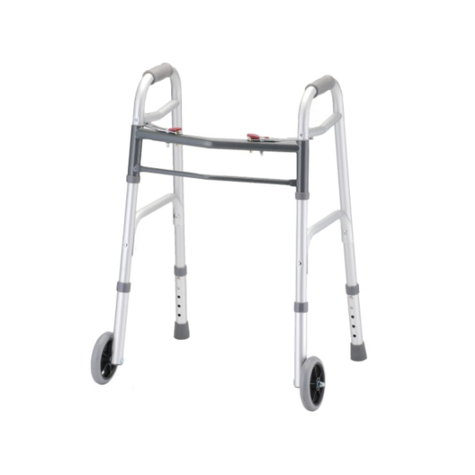 Nova Petite Folding Walker with 5″ Wheels Dual - Button Release - 4090PW5 - Midwest DME Supply