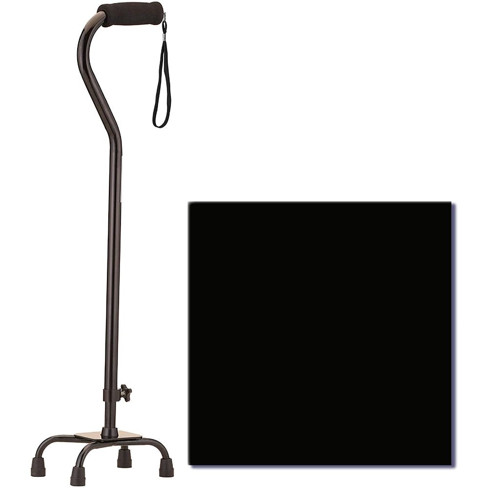 Nova Quad Cane Small Base With Offset, Black 5620BK - Midwest DME Supply