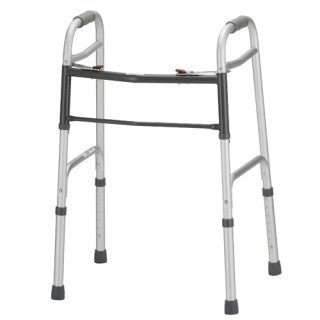 4090DW5 Nova Folding 5" Wheels Aluminum Walker Adult 2 Button user ht 5'4" to 6' 2", wt. cap 300lbs - Midwest DME Supply