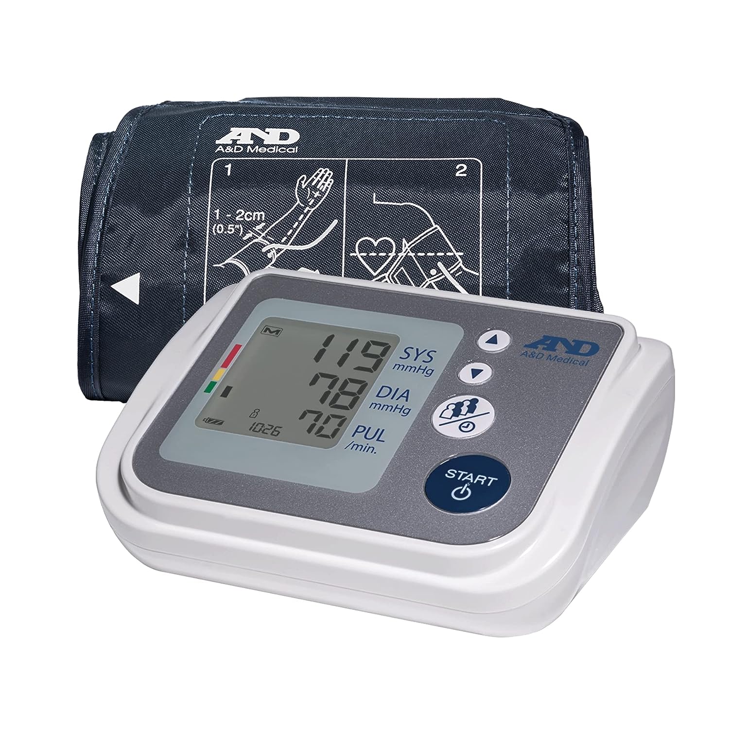A&D Medical Premium Multi-User Upper Arm Cuff BP Machine (8.6-16.5"/22-42 cm) - Home BP Monitor, One-Click Operation, Digital LCD Screen - Up to 4 Users" - Midwest DME Supply