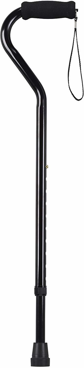 Drive Medical Foam Grip Offset Handle Walking Cane, Black-RTL10306 - Midwest DME Supply
