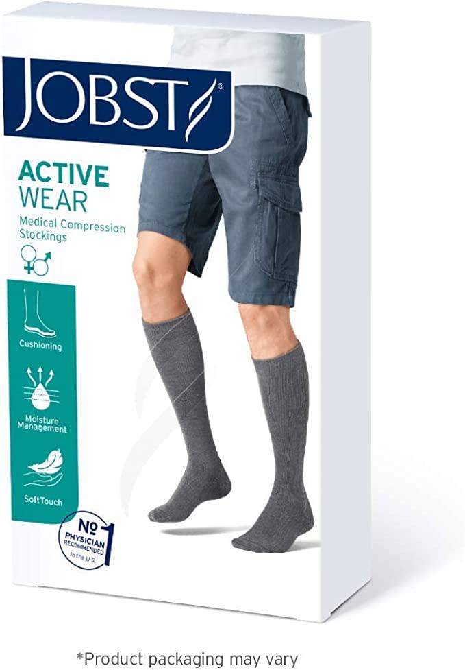 Jobst Activewear Compression Stocking Cool Black or White 20-30 mm Knee CT - Midwest DME Supply
