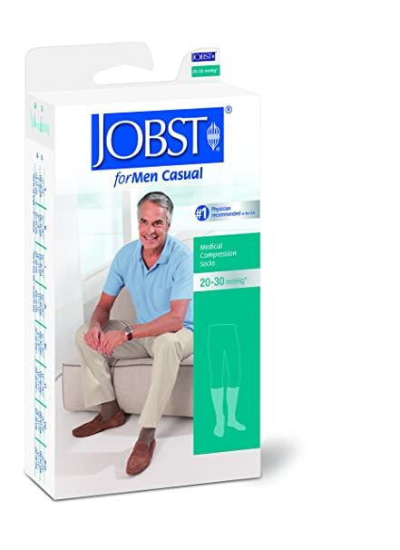 JOBST for Men Casual 20-30 mmHg Knee High Compression Closed Toe Socks Black or Khaki - Midwest DME Supply