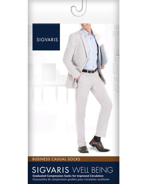 SIGVARIS 189CA10 15-20 mmHg Men's Business Casual Socks-Size A-Navy - Midwest DME Supply