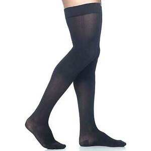 Sigvaris Men's Cotton Compression Thigh High Hosiery--Medium Small--Black - Midwest DME Supply