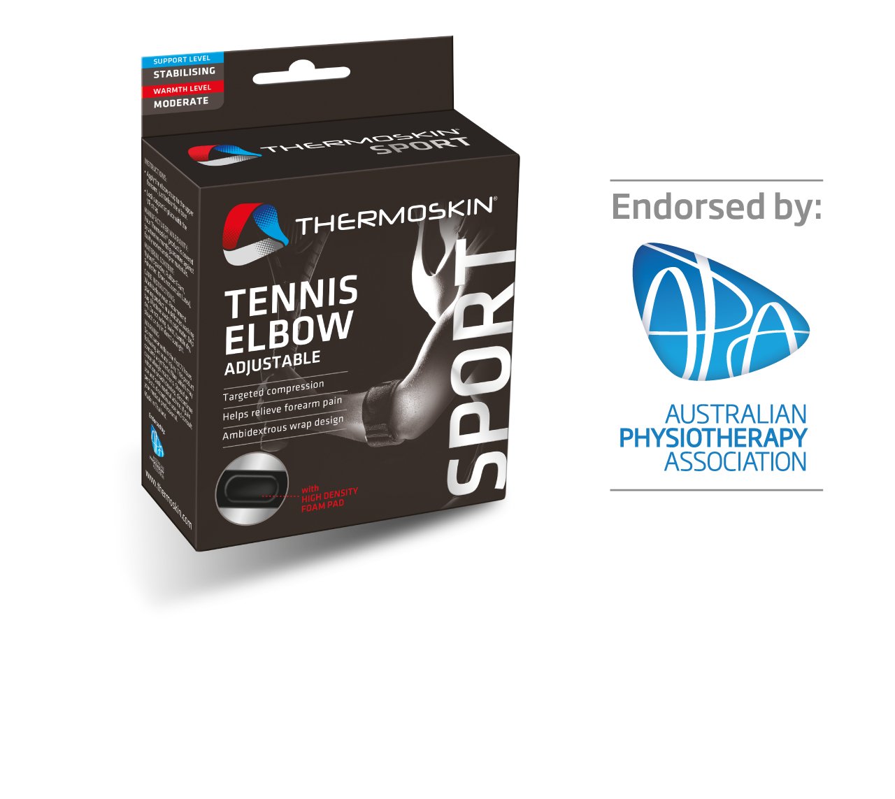 Thermoskin Sport Tennis Elbow Black One Size-80798 - Midwest DME Supply