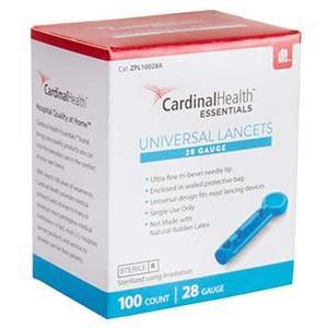 ZPL10028A Cardinal Health Lancets 100 Sterlie lancets 28G - Midwest DME Supply